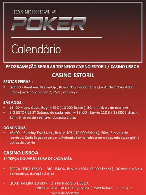 Casino Estoril Poker Calendario