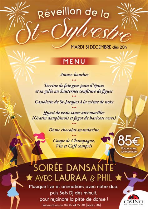 Casino Menu Reveillon