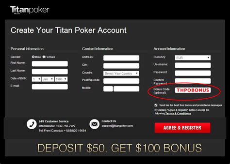 Codigo De Bonus Titan Poker