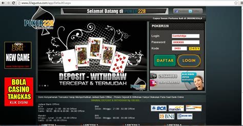 Jadwal Manutencao Poker228