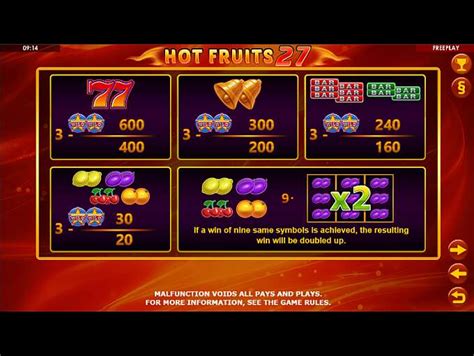 Jogar Hot Fruits 27 Com Dinheiro Real