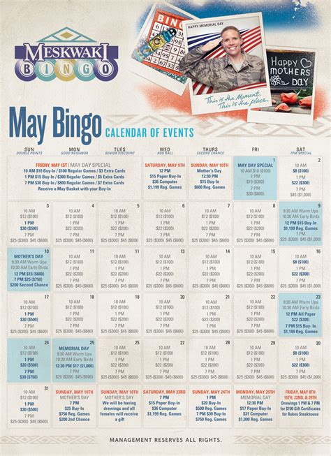 Meskwaki Casino Bingo Calendario