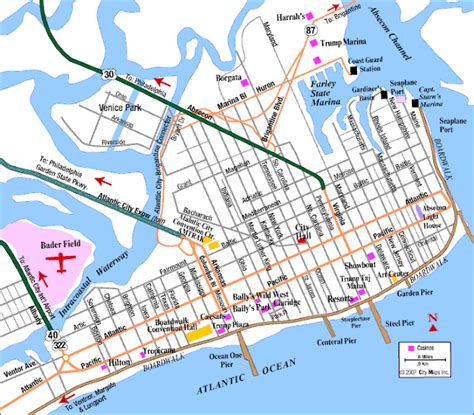Os Cassinos Em Atlantic City Mapa