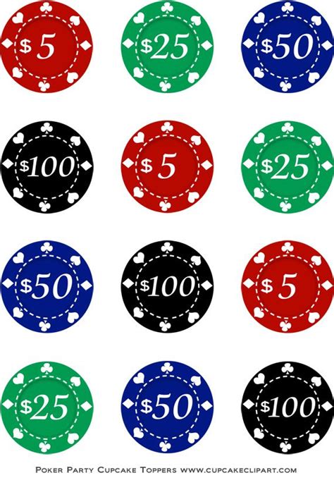 Printable Poker Chip Grafico De Valor