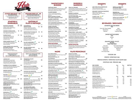 Restaurante Casino Moncton Menu