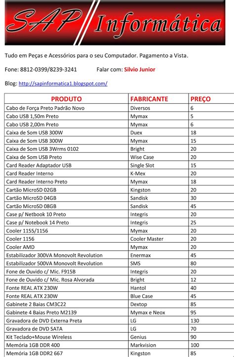 Slot Ltd Lista De Precos