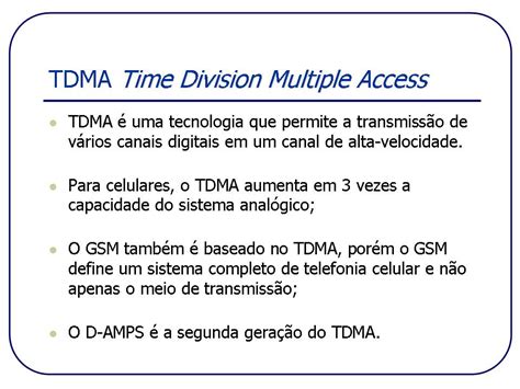 Tdma Faixa De Tempo De Alocacao De